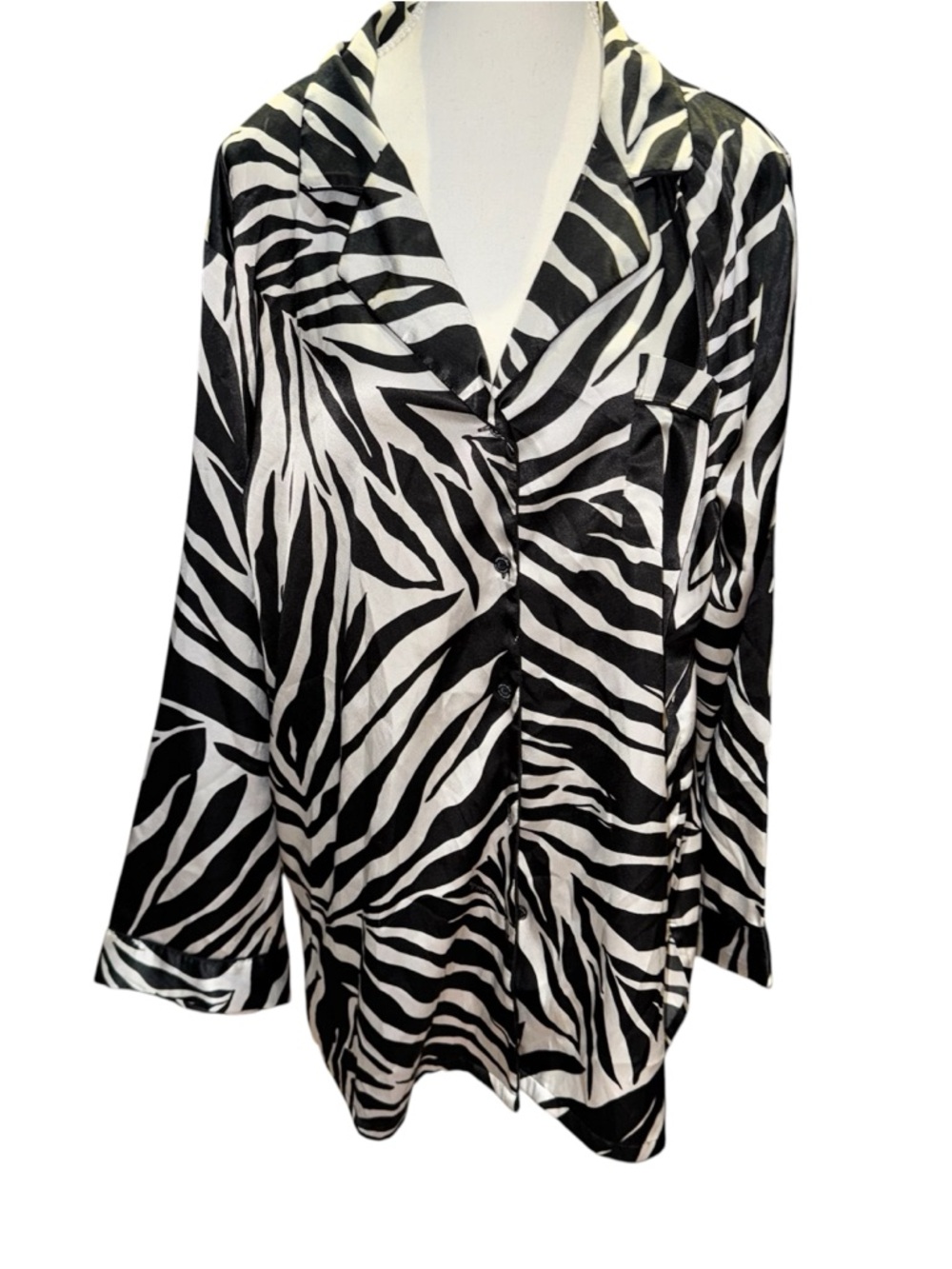 Zebra print pajama top